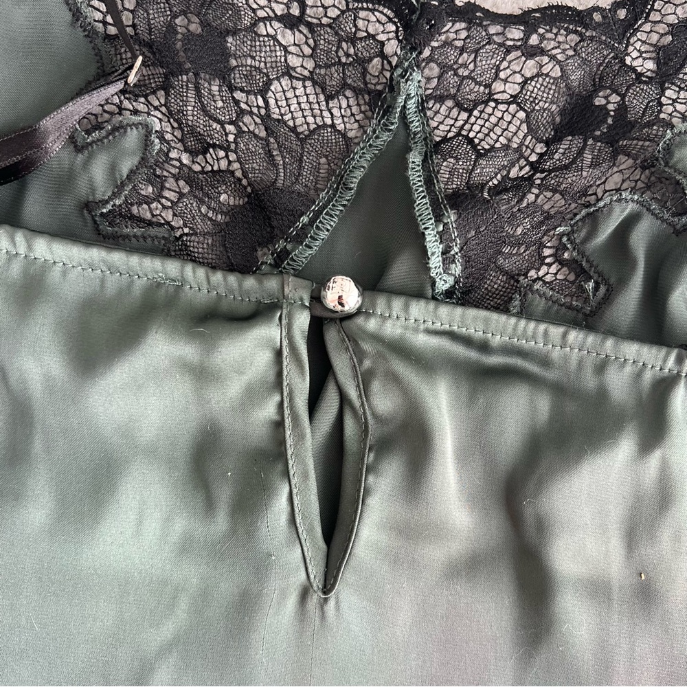 Paco Rabanne Green and Black Lace Slip Dress - Picture 8 of 10
